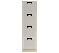 Asplund - Snö J4 Chest Of Drawers Light Grey, Base Oak - Light Grey