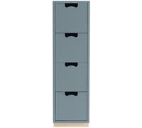 Asplund - Snö J4 Chest Of Drawers Nordic Blue, Base Oak - Nordic Blue