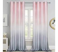 ASPMIZ Ombre Gradient Window Curtains, Pink to Grey 2 Tone Curtain Panel, Window Drapes with Grommets for Bedroom Living Room Decor, Set of 2 Panels, 52 x 84 Inch Length