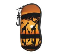 ASPOIJHN (Africa Giraffe Majestic Tree) Eyeglasses Case For Travel Or Carry-On Stylish Design Sunglasses Pouch For Men And Women