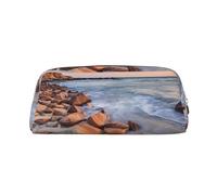 ASPOIJHN Beach Maui Hawaii Sunset Sea Waves Clouds Versatile Leather Pencil Case Stylish Storage Pouch for School Office Stationery Cosmetic Bag Coins Organizer