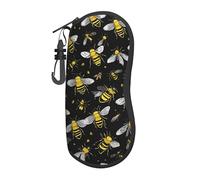 ASPOIJHN (Bumble Bees) Eyeglasses Case For Travel Or Carry-On Stylish Design Sunglasses Pouch For Men And Women