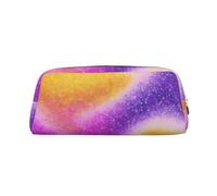 ASPOIJHN Colorful Starlight Printing Patterns Versatile Leather Pencil Case Stylish Storage Pouch for School Office Stationery Cosmetic Bag Coins Organizer