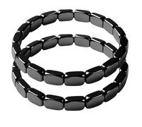 ASPUIC 2pcs Hemys Hematite Bracelet,Natural Square Shape He/matite Bra/celet,Bra/celet for Men,Black Hem/atite Brac/elet,Gift for Husband Stylish Wrist,Confidence Booster for Professional