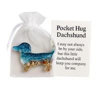 ASPUIC Pocket Hug Dachshund,Handmade Shell Pocket Hug,Pocket Hug Gift for Women,Friendship Gifts Keepsake Gifts Token for Friends,Hug in a Pocket Soothing Shells Ocean and Sand Design(Dachshund)