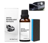 ASPUIC Trim Restorer with Sponge,Car Plastic Restorer Black,Crystal Coating Plastic Restoration,Automotive Plastics Parts Restorer Refurbish Agent,Prevents Drying Aging for Cars Interior,30ML