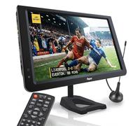 aspure 12inch Portable TV Digital DVB-T2 TFT HD Screen Freeview LED TV for Car,Caravan,Camping.Built in 4000mAh Battery Television/Monitor with Multimedia Player FM function USB card （stand）