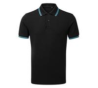 Asquith & Fox Classic Fit Tip Polo AQ011 - Smart/Casual Top, black/turquoise, S