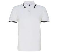Asquith & Fox Fitted Classic Tip Polo AQ011-Intelligent/Casual Top - White - Large