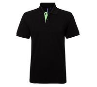 Asquith & Fox Asquith & Fox Mens Classic Fit Contrast Polo Shirt (black) - XXXL, Black