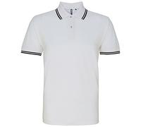 Asquith & Fox Men's Classic Fit Tipped Polo Shirt - Off White - Medium