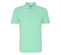 Asquith & Fox Men's Polo Shirt - Plain Short Sleeve Cotton - Mint, Large