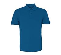 Asquith & Fox Men's Plain Short Sleeve Polo Shirt - Peacock - Multicolour Cotton - XL