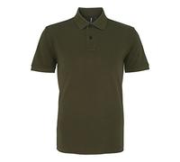 Asquith & Fox Men's Plain Short Sleeve Polo Shirt – Cotton, Olive – Large