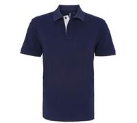 Asquith & Fox Men's Asquith & Fox 100% Cotton Pique Polo {AQ012} - Navy Blue/White - Large