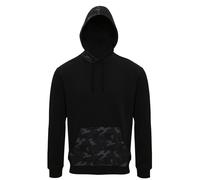 Asquith & Fox Mens Camo Trimmed Hoodie (Black/Grey Camo) - Multicolour - Size Medium