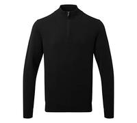Asquith & Fox Men's Casual Sweatshirt with Cotton Blend and 1/4 Zip - Black - M