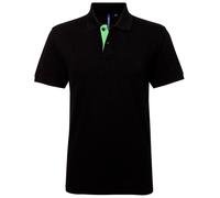 Asquith & Fox Men's Classic Fit Contrast Polo Shirt in Black | Size: 3XL Asquith & Fox Black 3XL