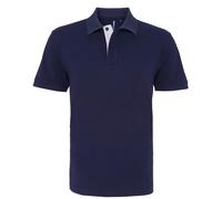 Asquith & Fox Men's Classic Fit Contrast Polo Shirt in Mid Navy | Size: Large Asquith & Fox Mid Navy L