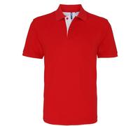Asquith & Fox Men's Classic Fit Contrast Polo Shirt in Red | Size: 3XL Asquith & Fox Red 3XL