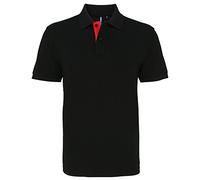 Asquith & Fox Men's Classic Fit Contrast Polo Shirt, Multicolour (Black/Red 000), Medium (Size:Medium)