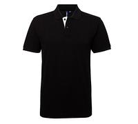 Asquith & Fox Men's Classic Fit Contrast Polo Shirt, Multicolour (Black/White 000), X-Large (Size:XL)