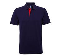 Asquith & Fox Men's Classic Fit Contrast Polo Shirt, Multicolour (Navy/Red 000), X-Large (Size:XL)