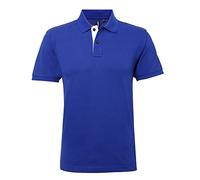 Asquith & Fox Men's Classic Fit Contrast Polo Shirt, Multicolour (Royal/White 000), XX-Large (Size:2XL)
