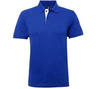 Asquith & Fox Mens Classic Fit Contrast Polo Shirt (Royal/ White) - Multicolour Cotton - Size Small