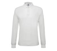 Asquith & Fox Mens Classic Fit Long Sleeved Polo Shirt (White) - Size Medium