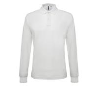 Asquith & Fox Mens Classic Fit Long Sleeved Polo Shirt (White) - Size Medium