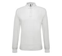 Asquith & Fox Men's Classic fit Long Sleeved Polo Shirt, White (White 000), Large (Size:Large)