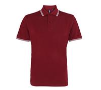 Asquith & Fox Men's classic fit - tipped polo, L, Burgundy/Sky