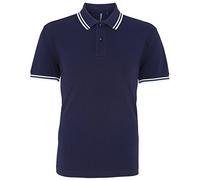 Asquith & Fox Men's classic fit - tipped polo, L, Navy/ White