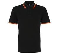 Asquith & Fox Men's Classic Fit Tipped Polo Shirt in Black | Size: Medium Asquith & Fox Black M