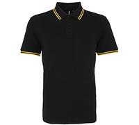 Asquith & Fox Asquith & Fox Mens Classic Fit Tipped Polo Shirt (black) - M, Black
