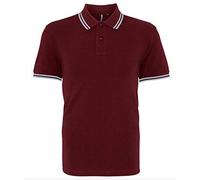 Asquith & Fox Men's Classic Fit Tipped Polo Shirt, Multicolour (Burgundy/Sky 000), X-Large (Size:XL)