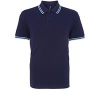 Asquith & Fox Men's Classic Fit Tipped Polo Shirt, Multicolour (Navy/Cornflower 000), Large (Size:Large)