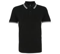 Asquith & Fox Asquith & Fox Mens Classic Fit Tipped Polo Shirt (black) - XXL, Black