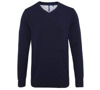 Asquith & Fox Men's Cotton Blend V-Neck Sweater Ribbed Tuck Stitch