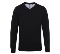 Asquith & Fox Asquith & Fox Mens Cotton Rich V-neck Sweater (black) - XL, Black