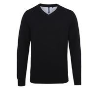 Asquith & Fox Asquith & Fox Mens Cotton Rich V-neck Sweater (black) - XL, Black