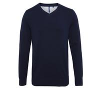 Asquith & Fox Asquith & Fox Mens Cotton Rich V-neck Sweater - S, Navy