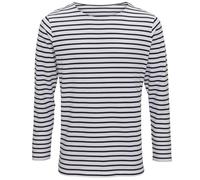 Asquith & Fox Men's Marinière Coastal Long Sleeve tee T-Shirt, Multicolour (White/Navy 000), XX-Large (Size:2XL)
