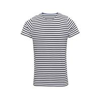 Asquith & Fox Men's Marinière Coastal Short Sleeve tee T-Shirt, Multicolour (White/Navy 000), Large (Size:Large)