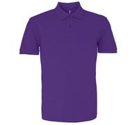 Asquith & Fox Mens Plain Short Sleeve Polo Shirt (Purple) Cotton - Size Medium