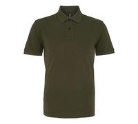 Asquith & Fox Men's Plain Short Sleeve Polo Shirt Cotton Olive Small