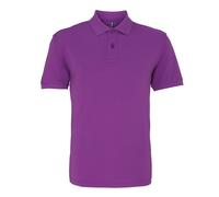 Asquith & Fox Men's Plain Short Sleeve Polo Shirt in Purple | Size: Large Asquith & Fox Purple L