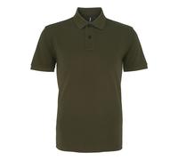 Asquith & Fox Mens Plain Short Sleeve Polo Shirt (Olive) Cotton - Size Medium