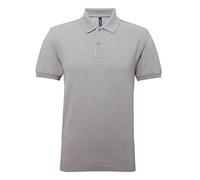 Asquith & Fox Men's Poly/Cotton Blend Polo Shirt, Grey (Heather Grey 000), Large (Size:Large)